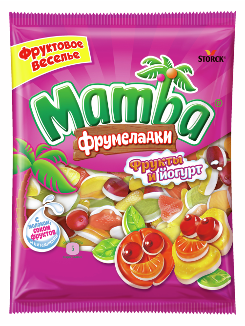 Мармелад жевательный Mamba Фрумеладки Фрукты и йогурт, 140г