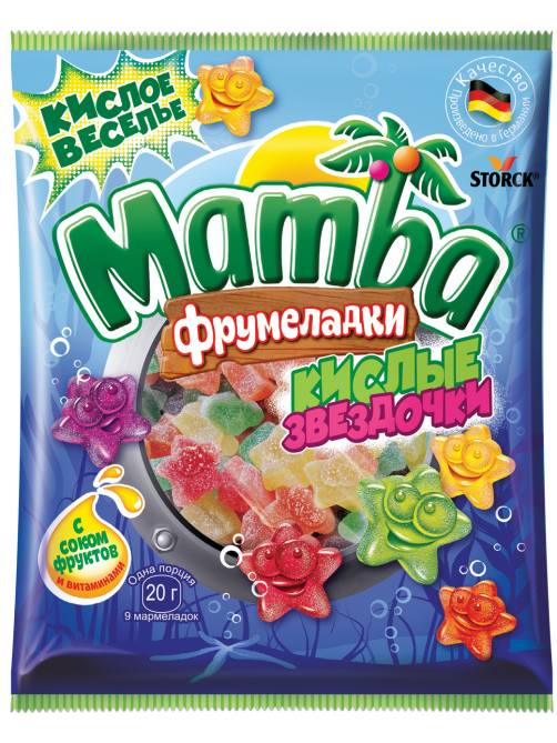 Мармелад жевательный Mamba Фрумеладки кислые звездочки, 70г