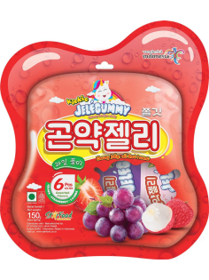 Желе Kiokio Jelegummy с клубникой, личи и виноградом, 150г
