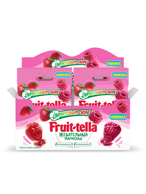 Мармелад жевательный Fruittella с пюре клубники и малины, 36г