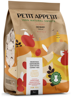 Мини-зефир Petit Appetit облепиха, шиповник и клетчатка семян чиа, 74г
