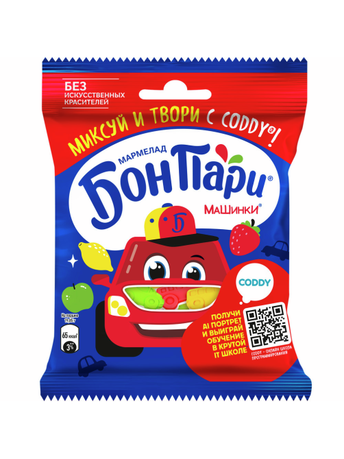 Мармелад жевательный Bon Pari Машинки, 75г