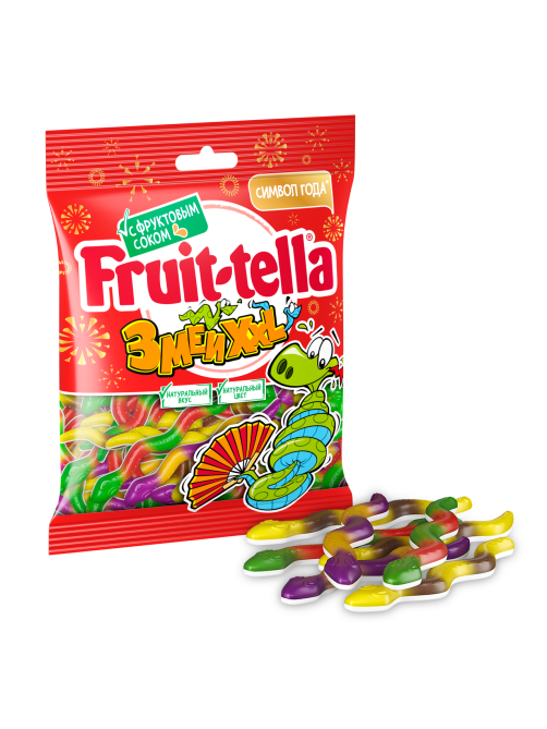 Мармелад жевательный Fruittella Змеи XXL с фруктовым соком, 70г
