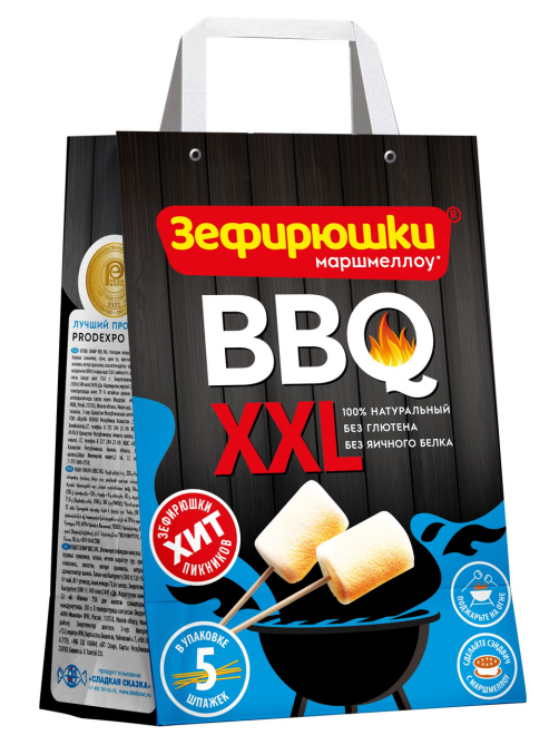 Маршмеллоу Зефирюшки BBQ XXL зефир воздушный, 200г