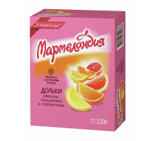Мармелад Ударница Мармеландия Дольки апельсиновые, лимонные, грейпфрутовые, 330г