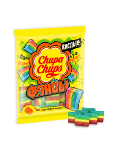 Мармелад жевательный Chupa Chups Фансы кислые с фруктовым вкусом, 70г