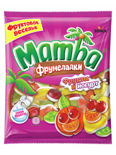 Мармелад жевательный Mamba Фрумеладки Фрукты и йогурт, 72г