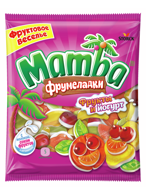 Мармелад жевательный Mamba Фрумеладки Фрукты и йогурт, 72г