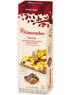 Туррон El Almendro Crocanti chocolate Хрустящий миндальный с шоколадом, 75г