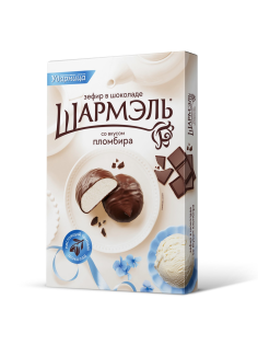 Зефир Ударница Шармэль в шоколаде с ароматом пломбира, 250г