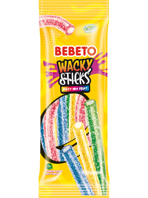 Мармелад жевательный Bebeto Wacky Sticks Fizzy, 75г