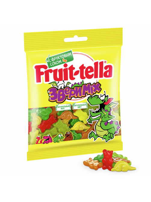 Мармелад жевательный Fruittella Звери микс с фруктовым соком, 70г