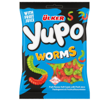 Жевательный мармелад Ulker Yupo с фруктовым соком Червяки, 80г