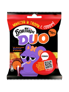 Мармелад жевательный Bon Pari Duo Фрукты-кола, 100г