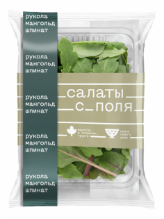 Салатная смесь Белая Дача Салаты с поля рукола, мангольд и шпинат, 75г