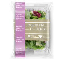 Салатная смесь Белая Дача Салаты с поля рукола, радичио и фриссе, 75г