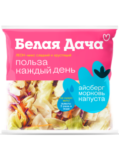 Салатная смесь Белая Дача Леон айсберг, морковь и красная капуста, 150г