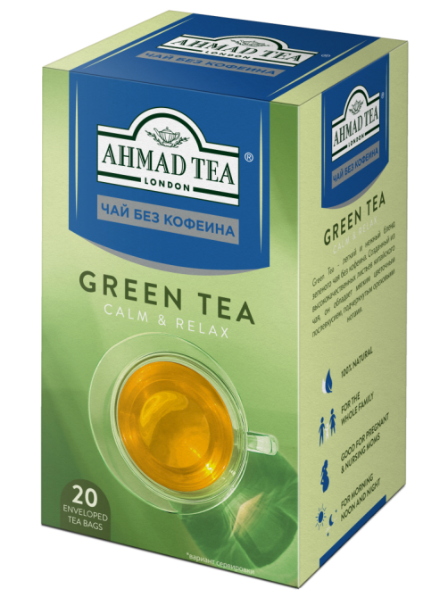 Чай зеленый Ahmad Tea Без кофеина (1.5г x 20шт), 30г