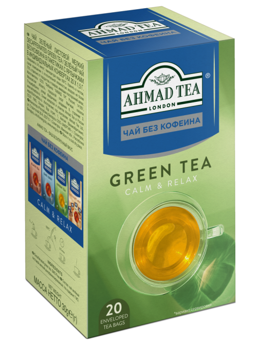 Чай зеленый Ahmad Tea Без кофеина (1.5г x 20шт), 30г