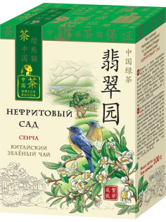 Чай Green Panda Нефритовый сад зеленый сенча крупнолистовой, 100г