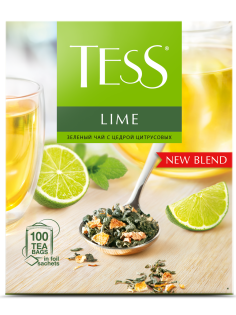 Чай Tess Lime зеленый с цедрой цитрусовых (1.5г х 100шт), 150г