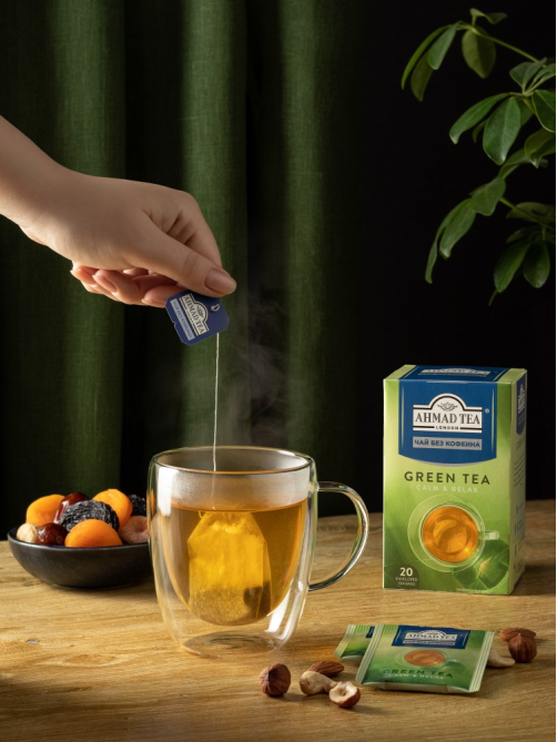 Чай зеленый Ahmad Tea Без кофеина (1.5г x 20шт), 30г