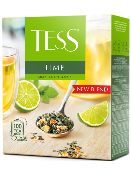 Чай Tess Lime зеленый с цедрой цитрусовых (1.5г х 100шт), 150г