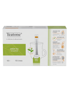 Чай зеленый Teatone стики (1.8г x 100шт), 180г