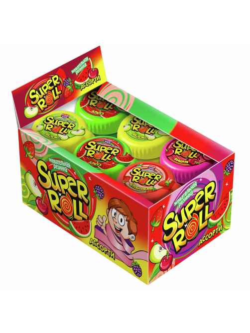 Жевательная резинка Канди клаб Super Roll Ассорти, 10г
