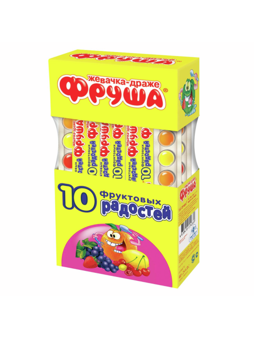 Жевательная резинка Фруша 10 Фруктовых радостей, 20г
