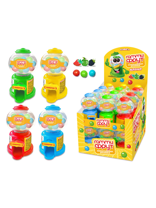 Жевательная резинка Конфитой Gummy Fruit автомат, 30г