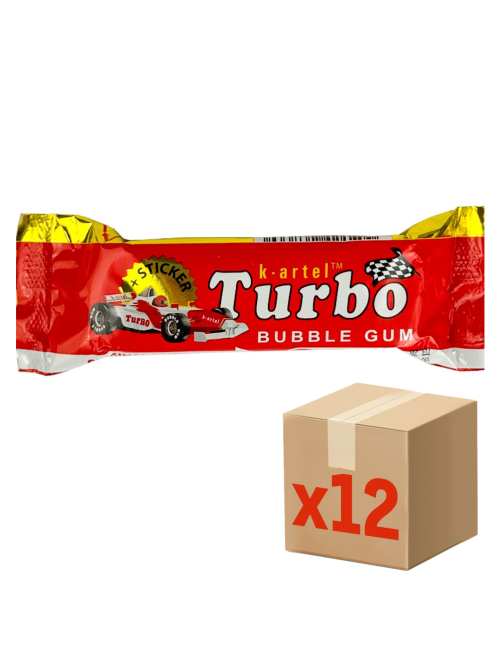 Жевательная резинка Turbo вишня, персик и яблоко, 15г x 12 шт