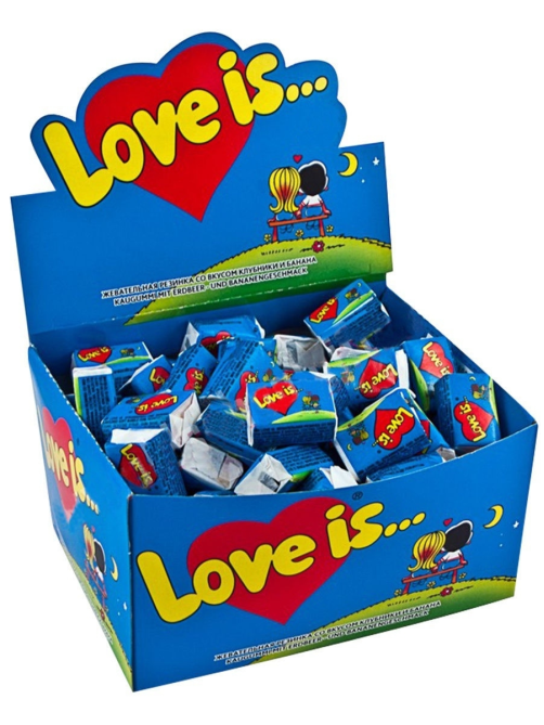 Жевательная резинка Love is банан-клубника (4.2г x 100шт), 420г