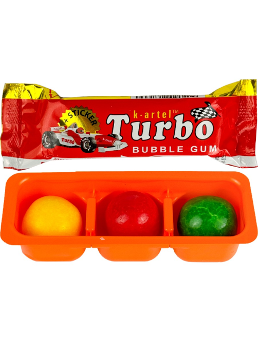 Жевательная резинка Turbo вишня, персик и яблоко, 15г x 12 шт