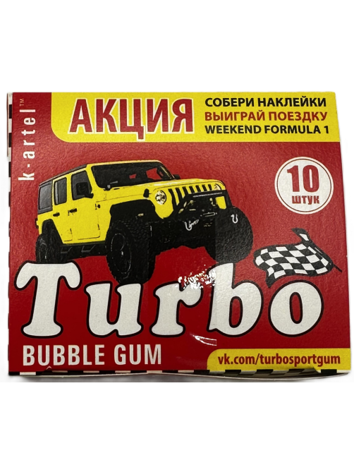 Жевательная резинка Turbo персик, даня, яблоко и манго (4.5г x 10шт), 45г
