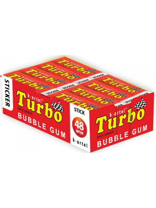 Жевательная резинка Turbo персик, 14г x 48 шт