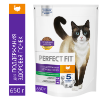 Корм сухой Perfect Fit для кошек здоровые почки индейка, 650г