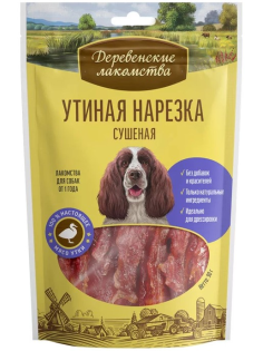 Лакомство Деревенские лакомства Утиная нарезка для собак от 1 года, 90г