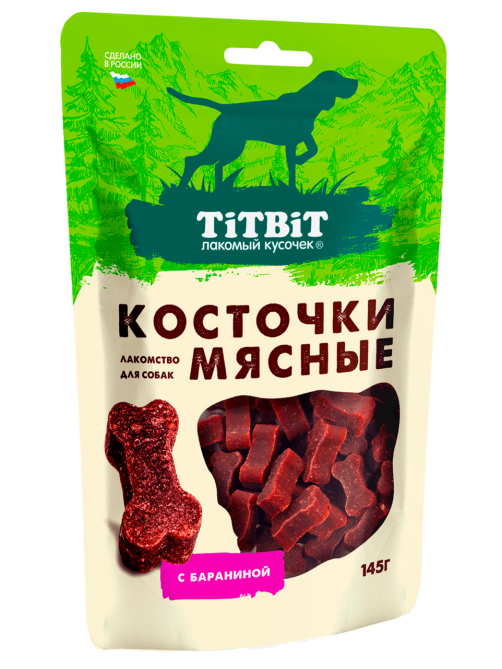 Лакомство для собак Titbit косточки мясные с бараниной, 145г
