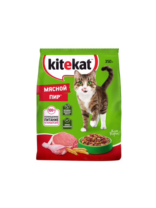 Корм сухой Kitekat Мясной пир для взрослых кошек, 350г