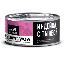 Корм влажный Bowl Wow для собак индейка и тыква, 100г