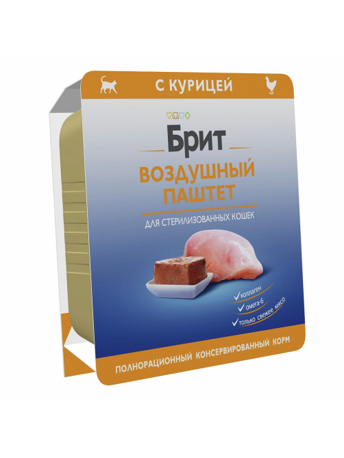 Паштет Брит воздушный для стерилизованных кошек курица, 100г