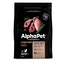 Сухой корм AlphaPet Superpremium Sterilized для взрослых стерилизованных кошек с ягненком и индейкой, 400г