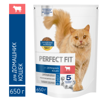 Корм сухой Perfect Fit для кошек говядина, 650г