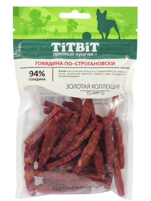 Лакомство для собак Titbit говядина по-строгановски, 80г