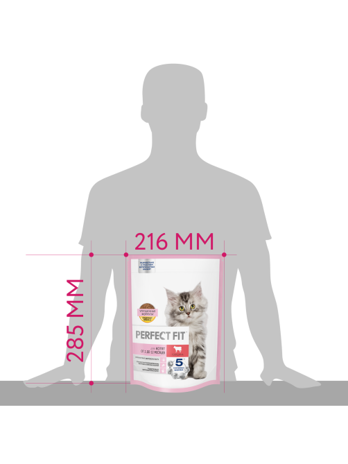 Корм сухой Perfect Fit для котят говядина, 650г