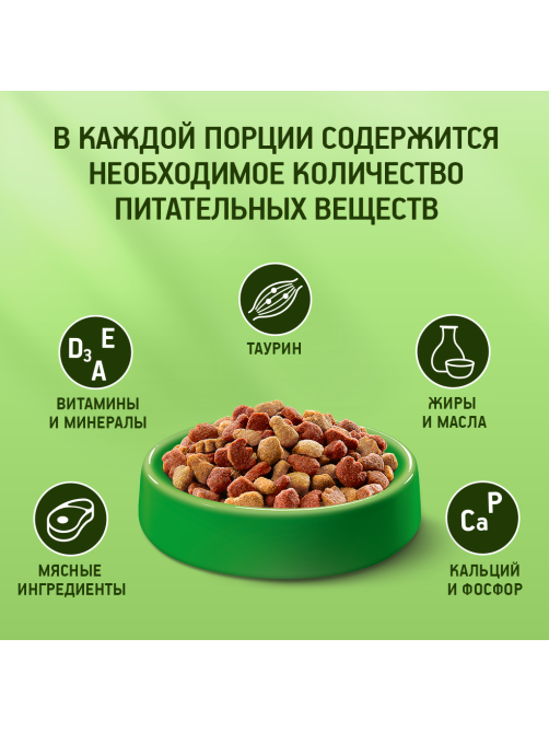 Корм сухой Kitekat Мясной Пир для взрослых кошек, 800г