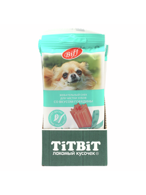 Жевательный снек Biff Dent со вкусом говядины для мелких собак, 35г