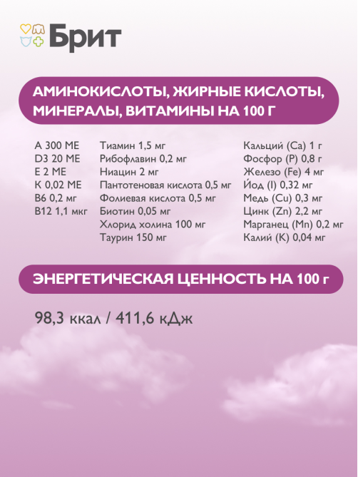 Корм влажный Брит Паштет Starter для котят с индейкой, 100г