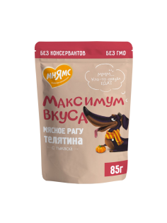 Корм влажный Мнямс для собак мясное рагу телятина с тыквой, 85г